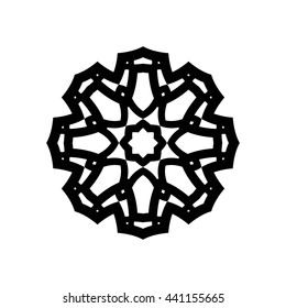 Mandala. Ethnic decorative elements. Hand drawn background. Islam, Arabic, Indian, ottoman motifs. Vintage decorative elements. Oriental pattern. Monochrome contour mandala.