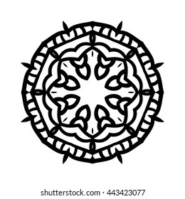 Mandala. Ethnic decorative elements. Hand drawn background. Islam, Arabic, Indian, ottoman motifs. Vintage decorative elements. Oriental pattern. Monochrome contour mandala.