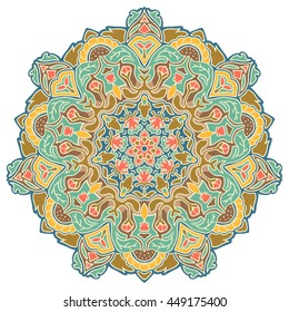Mandala. Ethnic decorative elements. Hand drawn background. Islam, Arabic, Indian, ottoman motifs.