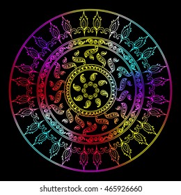 Mandala. Ethnic decorative elements. Hand drawn background. Islam, Arabic, Indian, ottoman motifs.