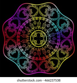 Mandala. Ethnic decorative elements. Hand drawn background. Islam, Arabic, Indian, ottoman motifs.