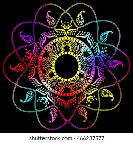 Mandala. Ethnic decorative elements. Hand drawn background. Islam, Arabic, Indian, ottoman motifs.