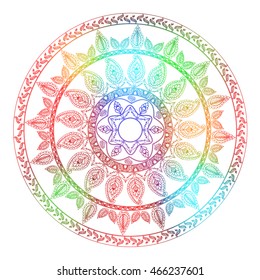 Mandala. Ethnic decorative elements. Hand drawn background. Islam, Arabic, Indian, ottoman motifs.