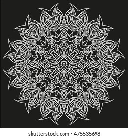 Mandala. Ethnic decorative elements. Hand drawn background. Islam, Arabic, Indian, ottoman motifs. Can be used for tattoo mehndi, henna etc.
