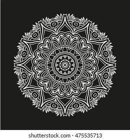 Mandala. Ethnic decorative elements. Hand drawn background. Islam, Arabic, Indian, ottoman motifs. Can be used for tattoo mehndi, henna etc.