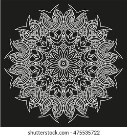 Mandala. Ethnic decorative elements. Hand drawn background. Islam, Arabic, Indian, ottoman motifs. Can be used for tattoo mehndi, henna etc.
