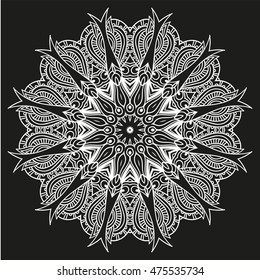 Mandala. Ethnic decorative elements. Hand drawn background. Islam, Arabic, Indian, ottoman motifs. Can be used for tattoo mehndi, henna etc.