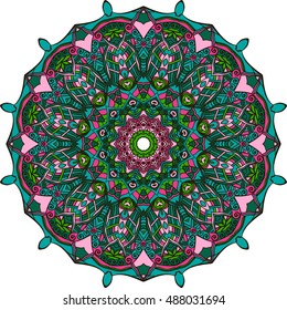 Mandala. Ethnic decorative elements. Hand drawn background. Islamic, Arabic, Indian and ottoman motif.