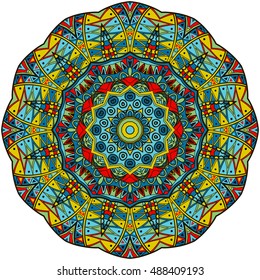 Mandala. Ethnic decorative elements. Hand drawn background. Islamic, Arabic, Indian and ottoman motif