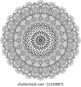 Mandala. Ethnic decorative elements. Hand drawn background. Islam, Arabic, Indian, ottoman motifs.