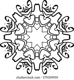 Mandala. Ethnic decorative elements. Hand drawn background. Islam, Arabic, Indian motives. Background for cards, invitations. Can be used for coloring books, yoga label and etc.