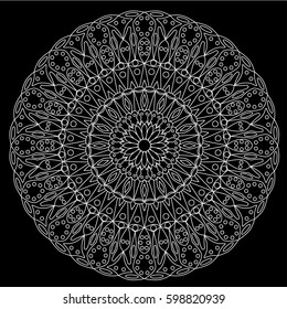 Mandala. Ethnic decorative elements. Hand drawn background. Islam, Arabic, Indian, ottoman motifs.