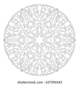Mandala. Ethnic decorative elements. Hand drawn background. Islam, Arabic, Indian, ottoman motifs.