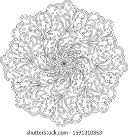 Mandala. Ethnic decorative elements. Islam, Arabic, Indian, ottoman motifs.