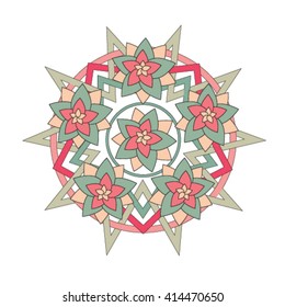 Mandala. Ethnic decorative elements. Islam, Arabic, Indian, ottoman motifs.