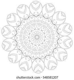 Mandala. Ethnic decorative elements.  Vintage decorative elements. Oriental pattern illustration. Islam, Arabic, Indian, turkish, pakistan, chinese, ottoman motifs