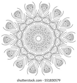 Mandala. Ethnic decorative elements.  Vintage decorative elements. Oriental pattern illustration. Islam, Arabic, Indian, turkish, pakistan, chinese, ottoman motifs