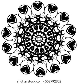 Mandala. Ethnic decorative elements.  Vintage decorative elements. Oriental pattern illustration. Islam, Arabic, Indian, turkish, pakistan, chinese, ottoman motifs