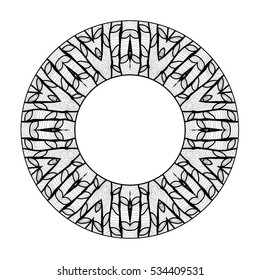 Mandala. Ethnic decorative round element. Hand drawn lacy pattern. Islam, Arabic, Indian, ottoman motifs Boho style