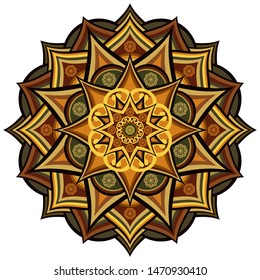 mandala ethnic on white background