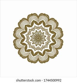 mandala ethnic ornament with bold line in single color
