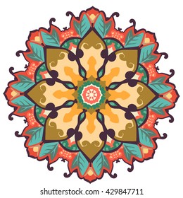 Mandala, ethnic ornament. Vector decorative elements. Hand drawn background.