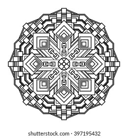 Mandala. ethnic, religious design element with a circular pttern. tattoo