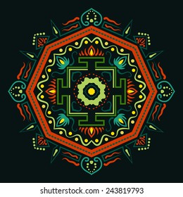 Mandala. ethnic round Indian Ornament Pattern