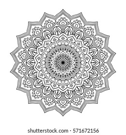 Mandala. Ethnic round ornament. Can be used for coloring book. Vector art