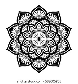 Mandala. Ethnic round ornament. Can be used for coloring book. Vector art