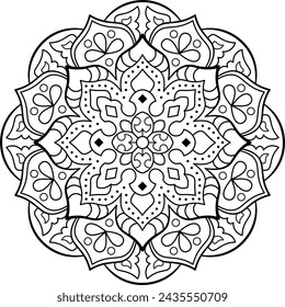 Mandala. Ethnic round ornament for Henna, tattoos, decorations.
Coloring book page.Vector illustration.