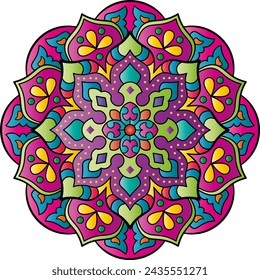 Mandala. Ethnic round ornament for Henna, tattoos, decorations.
Vector illustration.