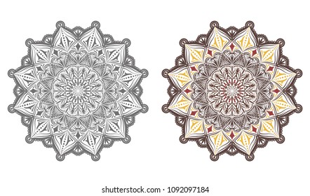 Mandala. Ethnic round ornament.- Vector art
