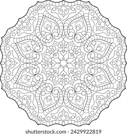 Mandala. Adorno redondo étnico. Ilustración vectorial.
