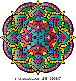 Mandala. Ethnische Rundschmuck. Vektorillustration.