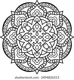 Mandala. Ethnic round ornament.Coloring page. Vector illustration.