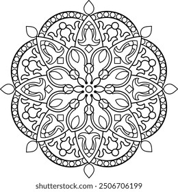 Mandala. Ethnic round ornament.Coloring page. Vector illustration.