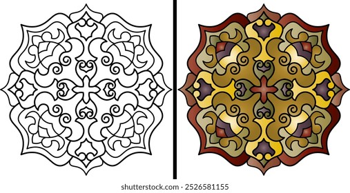 Mandala. Ethnic round ornament.Coloring page. Vector illustration.