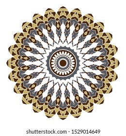 Mandala. Ethnicity round Greco Roman ornament. Ethnic style. Elements for invitation cards, brochures, covers. Oriental circular pattern. Arabic, Islamic, moroccan, asian, indian native motifs.