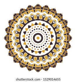 Mandala. Ethnicity round Greco Roman ornament. Ethnic style. Elements for invitation cards, brochures, covers. Oriental circular pattern. Arabic, Islamic, moroccan, asian, indian native motifs.