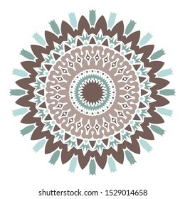 Mandala. Ethnicity round Greco Roman ornament. Ethnic style. Elements for invitation cards, brochures, covers. Oriental circular pattern. Arabic, Islamic, moroccan, asian, indian native motifs.