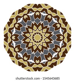 Mandala. Ethnicity round Greco Roman ornament. Ethnic style. Elements for invitation cards, brochures, covers. Oriental circular pattern. Arabic, Islamic, moroccan, asian, indian native motifs.