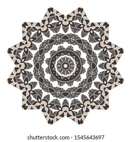 Mandala. Ethnicity round Greco Roman ornament. Ethnic style. Elements for invitation cards, brochures, covers. Oriental circular pattern. Arabic, Islamic, moroccan, asian, indian native motifs.