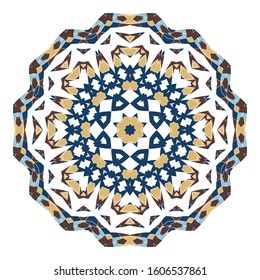 Mandala. Ethnicity round Greco Roman ornament. Ethnic style. Elements for invitation cards, brochures, covers. Oriental circular pattern. Arabic, Islamic, moroccan, asian, indian native motifs.