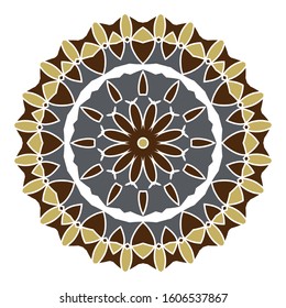 Mandala. Ethnicity round Greco Roman ornament. Ethnic style. Elements for invitation cards, brochures, covers. Oriental circular pattern. Arabic, Islamic, moroccan, asian, indian native motifs.