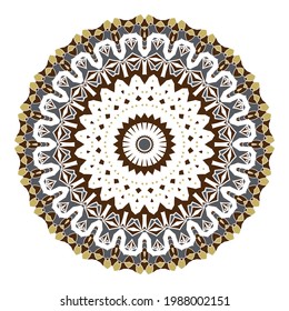 Mandala. Ethnicity round Greco Roman ornament. Ethnic style. Elements for invitation cards, brochures, covers. Oriental circular pattern. Arabic, Islamic, moroccan, asian, indian native motifs.