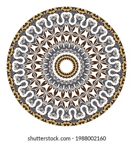 Mandala. Ethnicity round Greco Roman ornament. 