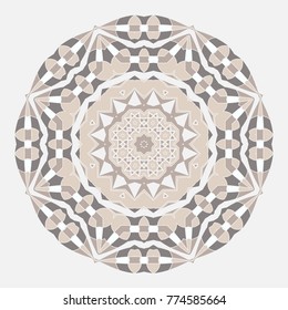 Mandala. Ethnicity round Greco Roman ornament. Ethnic style. Elements for invitation cards, brochures, covers. Oriental circular pattern. Arabic, Islamic, moroccan, asian, indian native motifs.