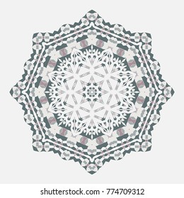 Mandala. Ethnicity round Greco Roman ornament. Ethnic style. Elements for invitation cards, brochures, covers. Oriental circular pattern. Arabic, Islamic, moroccan, asian, indian native motifs.