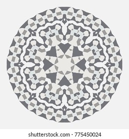 Mandala. Ethnicity round Greco Roman ornament. Ethnic style. Elements for invitation cards, brochures, covers. Oriental circular pattern. Arabic, Islamic, moroccan, asian, indian native motifs.